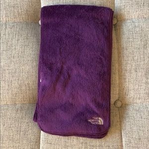 The north face purple fuzzy scarf